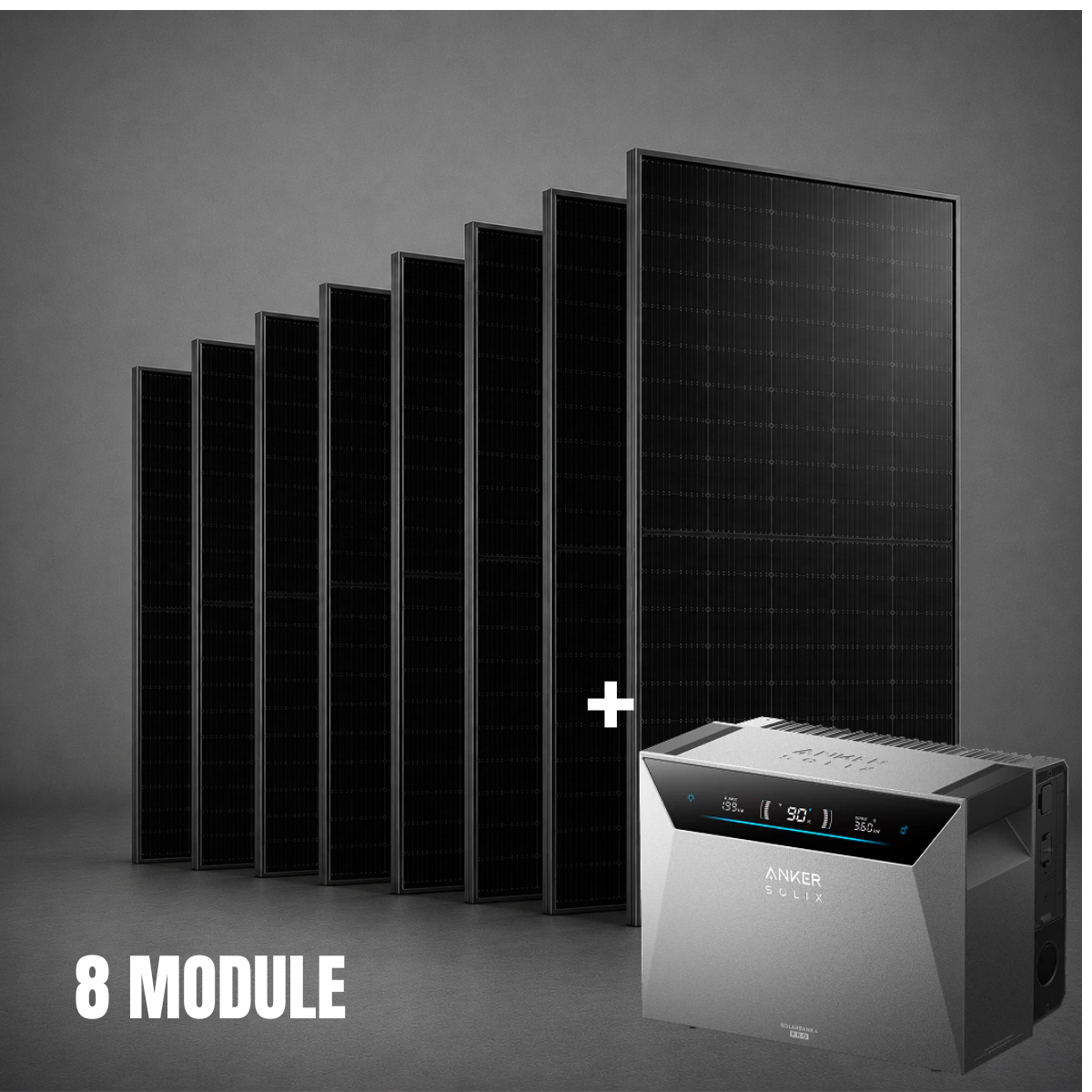 Balkonkraftwerk 4000 Watt mit Speicher Anker SOLIX 4 Pro - Set - 8x 500W Module