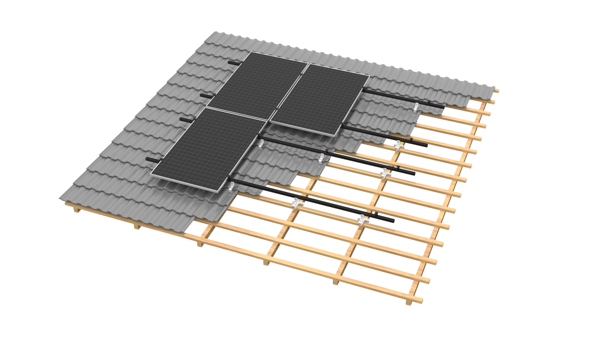 Clenergy SolarRoof Pro 2.0 PV-ezRack Schrägdach Unterkonstruktion - Pesasun Großhandel