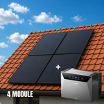 Balkonkraftwerk 2000 Watt mit Speicher Anker SOLIX 4 Pro - Komplett Set Schrägdach / 4x Jolywood 500W Solarmodule