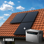 Balkonkraftwerk 2000 Watt mit Speicher Anker SOLIX 4 Pro - Komplett Set Schrägdach / 3x Jolywood 500W Solarmodule
