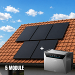 Balkonkraftwerk 2000 Watt mit Speicher Anker SOLIX 4 Pro - Komplett Set Schrägdach / 5x Jolywood 500W Solarmodule