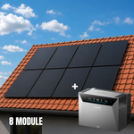Balkonkraftwerk 2000 Watt mit Speicher Anker SOLIX 4 Pro - Komplett Set Schrägdach / 8x Jolywood 500W Solarmodule