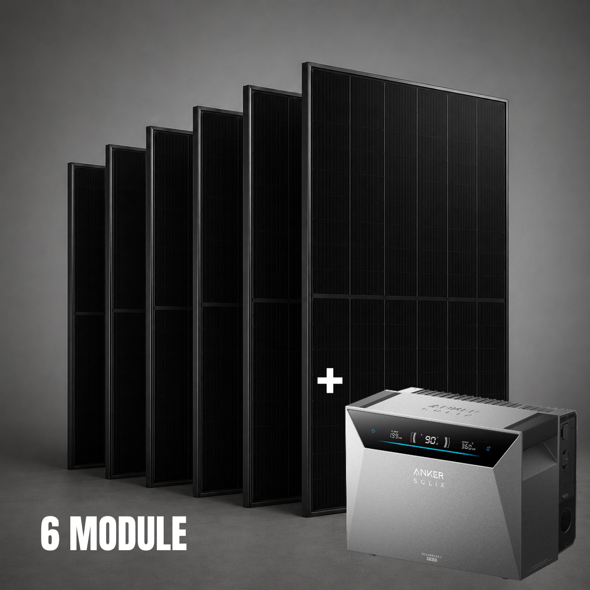 Balkonkraftwerk 3000 Watt mit Speicher Anker SOLIX 4 Pro - Set - 6x 500W Module